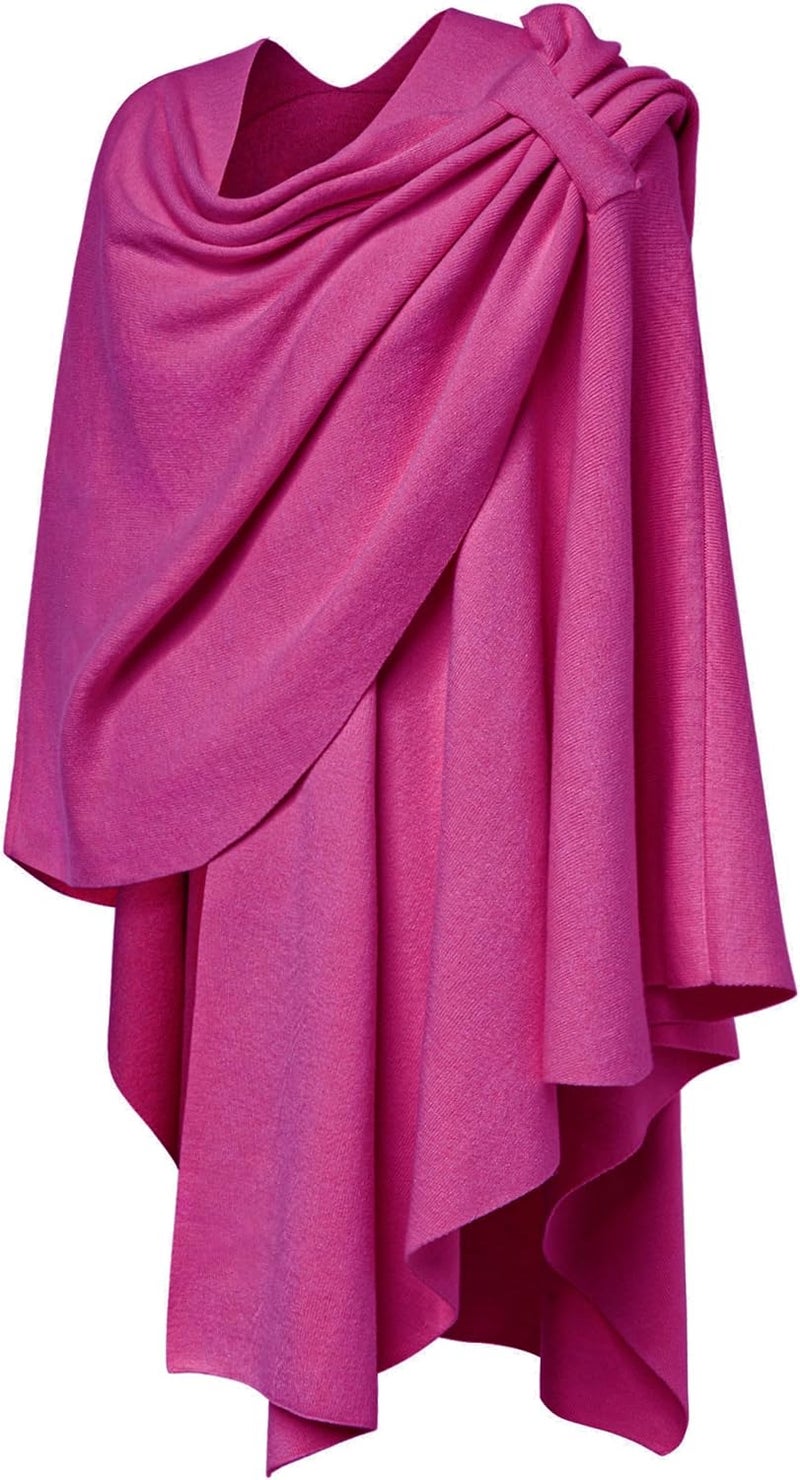 Puli Womens Large Cross Front Poncho Sweater Wrap Topper Knitted Elegant Shawls Cape for Fall Winter - Image 4